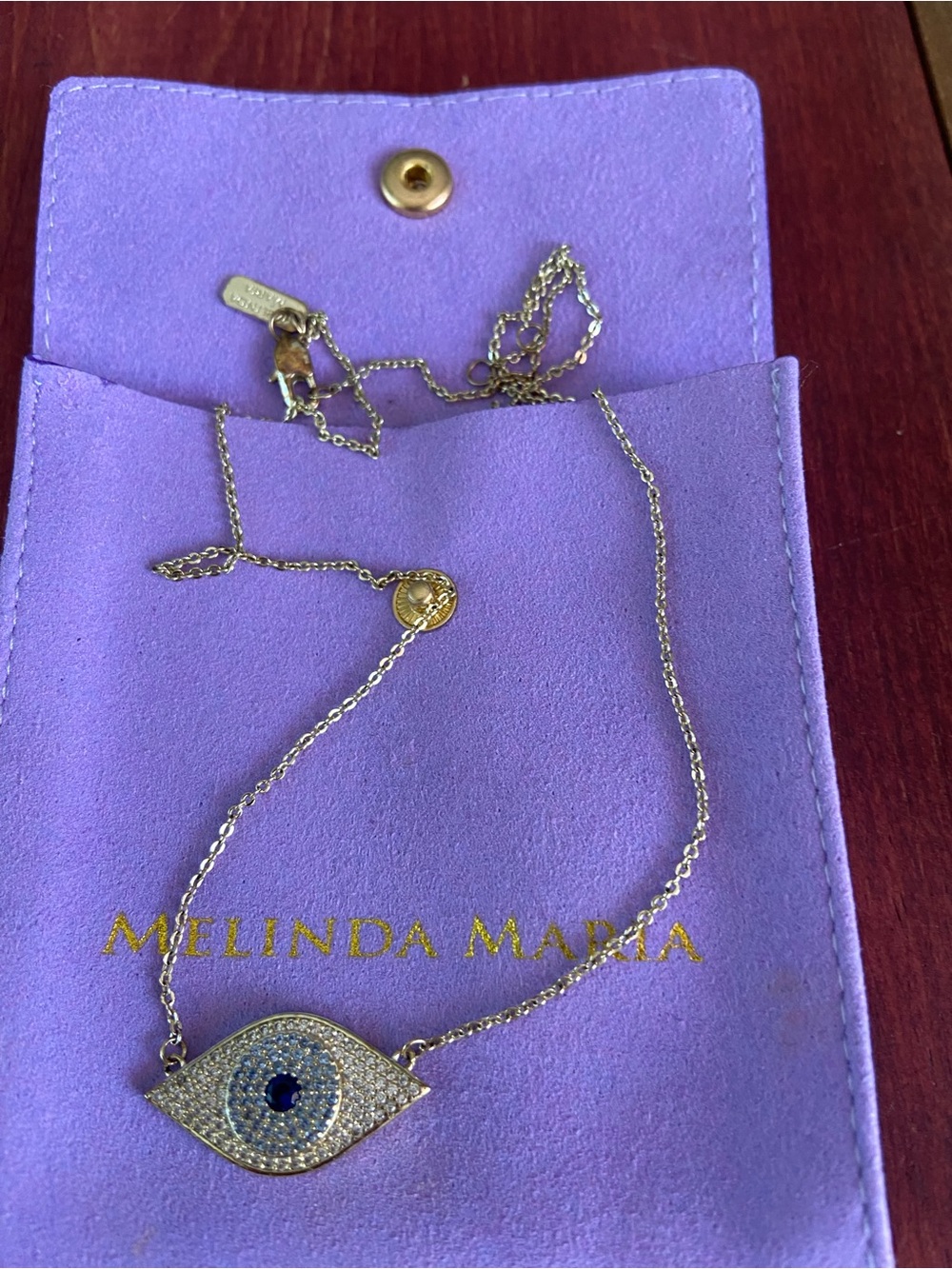 Melinda Maria Gold Blue evil eye Necklace
